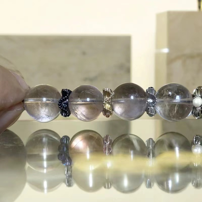High color retention 10mm wave spacer Personality and versatility Crystal bracelet DIY accessories accessories