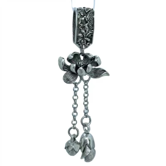 Crystal DIY Long Tassel Pendant Vintage Craft Lotus Lift Slip Personality Pendant Copper Accessories