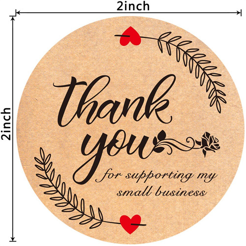 500pcs 2" Craft Thank You Stickers