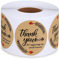 500pcs 2" Craft Thank You Stickers