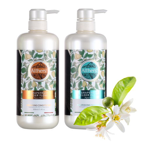 Private Label custom design lasting fragrance nourishing moisturizing Pomelo Flower Shampoo and Conditioner Set for Oily Hair