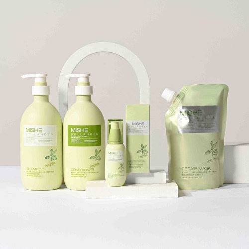 Huati Mishe Hair color shampoo African hair care set mint hair thickening private label shampoo and conditioner set