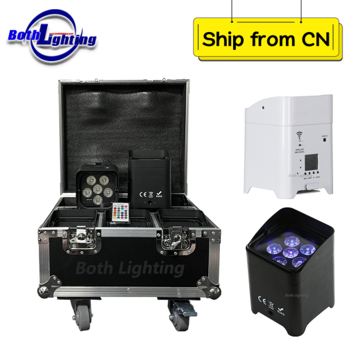 6pcs with case wireless uplight smart DJ S6 battery powered wireless dmx led lights 6*18w RGBWA+UV 6in1 wedding uplighting