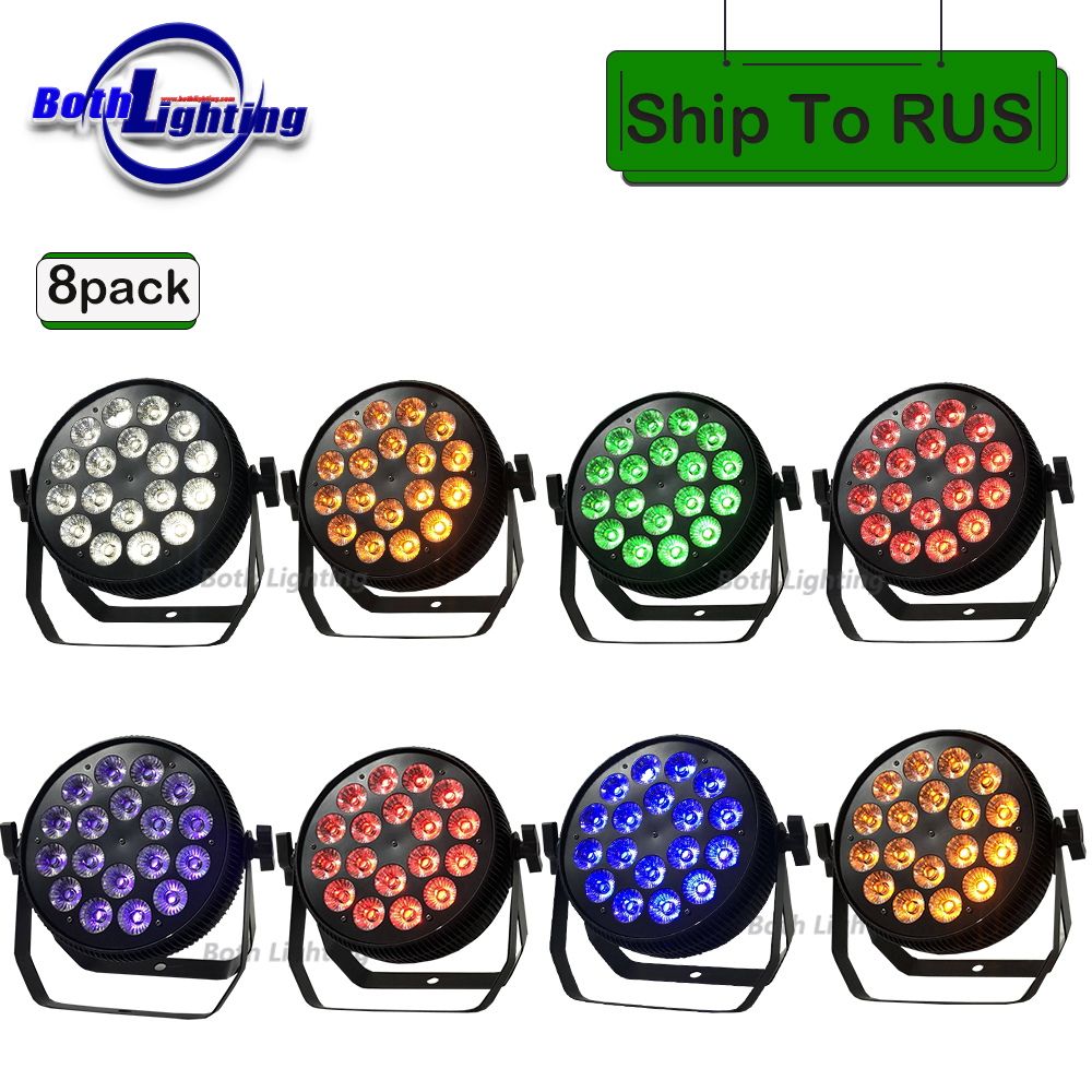 8pcs DJ Lights RGBWA UV 18*18w Wedding Birthday Party Club par light