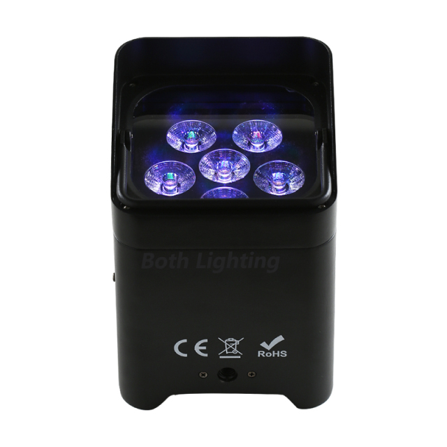 Free Shipping 12PCS/Soft Bag 6X18W Battery Powered Wireless RGBWA UV LED DJ lightings Events Wedding Par Uplight