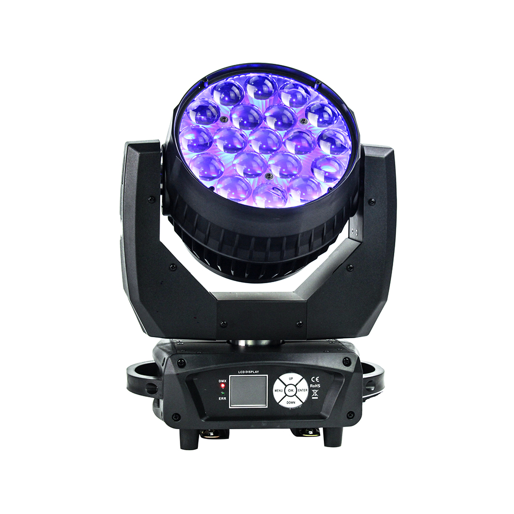 2pcs with case 19x15W RGBW Aura Moving Head Light led moving head wash with zoom
