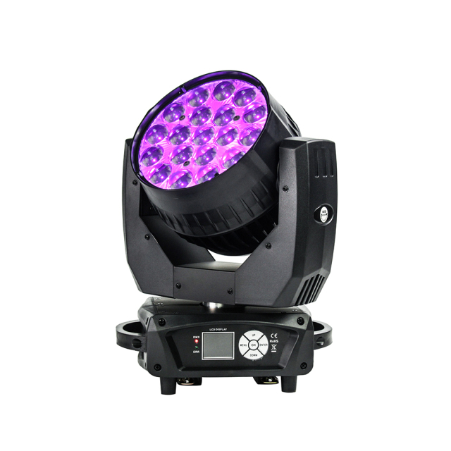 2pcs with case 19x15W RGBW Aura Moving Head Light led moving head wash with zoom