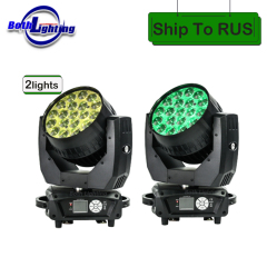 2pcs Wash Led Moving Head Light AURA  Beam19x15W RGBW Led With Backlight Zoom stage light