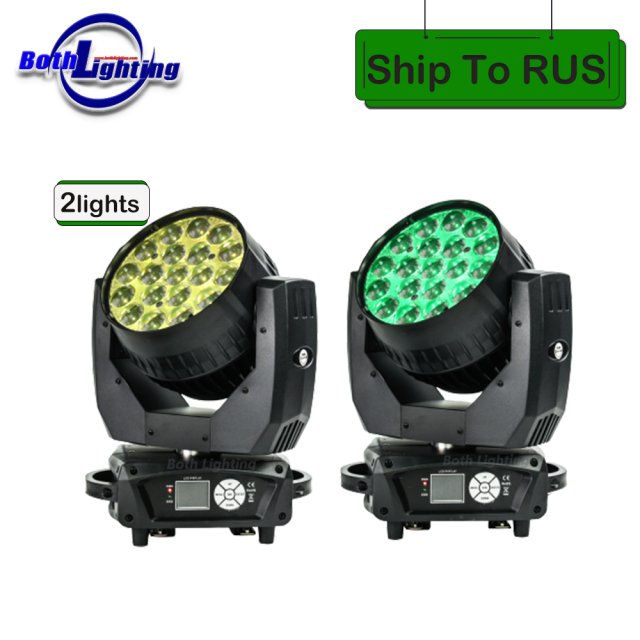 2pcs Wash Led Moving Head Light AURA  Beam19x15W RGBW Led With Backlight Zoom stage light