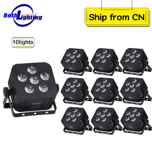 10pcs cube par 6x18w RGBWA+UV 6IN1 WiFi Smart Par Battery Powered DMX Wireless led uplights