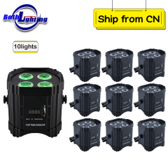 10pcs battery powered led par wireless dmx battery powered led uplights 4*18w wireless par light