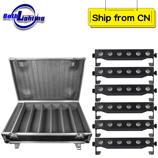 6pcs with case 6X18w RGBWA UV battery powered wireless dmx stage wash uplight IR remote control uplights