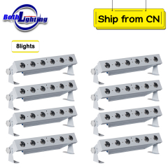 8pcs Wifi led wash uplight 6x18w 6in1 rgbwa uv wireless battery powered dmx uplights rechargeable wash light