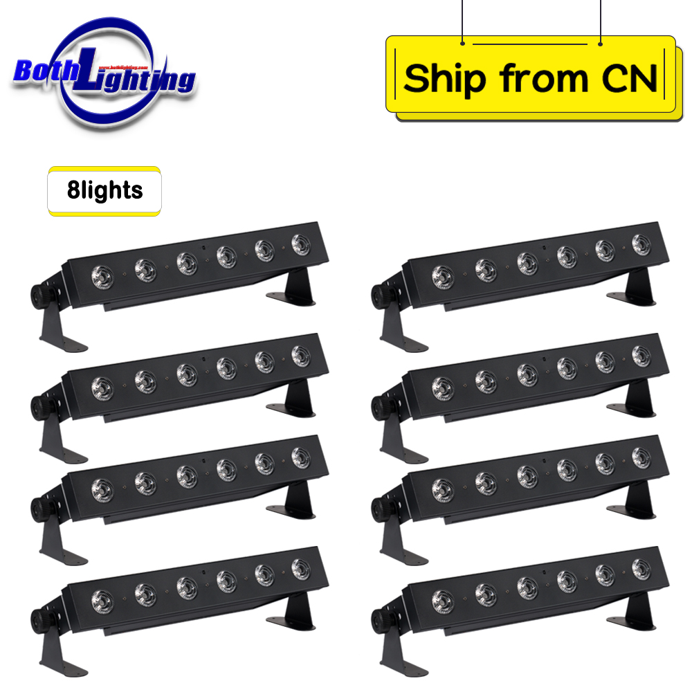 8pcs Wifi led wash uplight 6x18w 6in1 rgbwa uv wireless battery powered dmx uplights rechargeable wash light