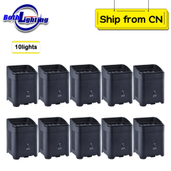 10pcs outdoor wireless dmx battery powered 4*18w led uplights wall for wedding stage