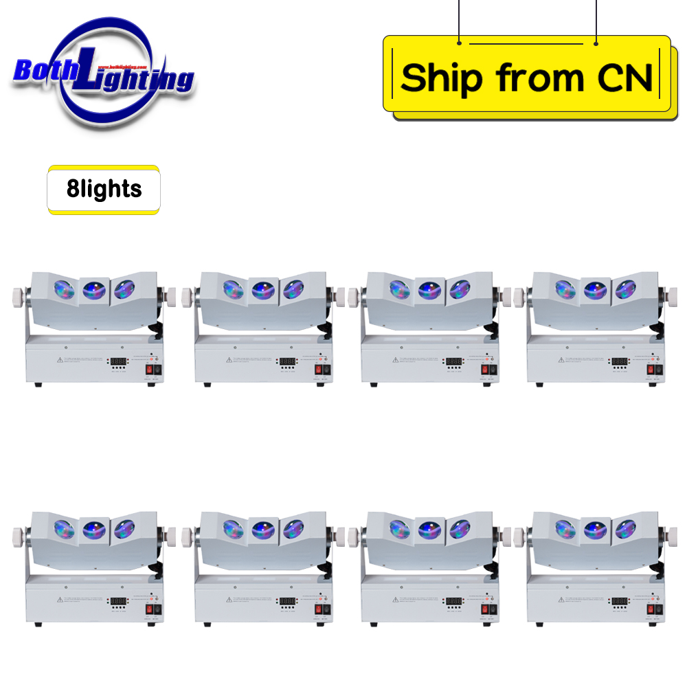 8pcs Carton pack Wireless DMX Rgba tri beam wash light 3x10w Battery powered LED Uplights Wireless DMX wash light