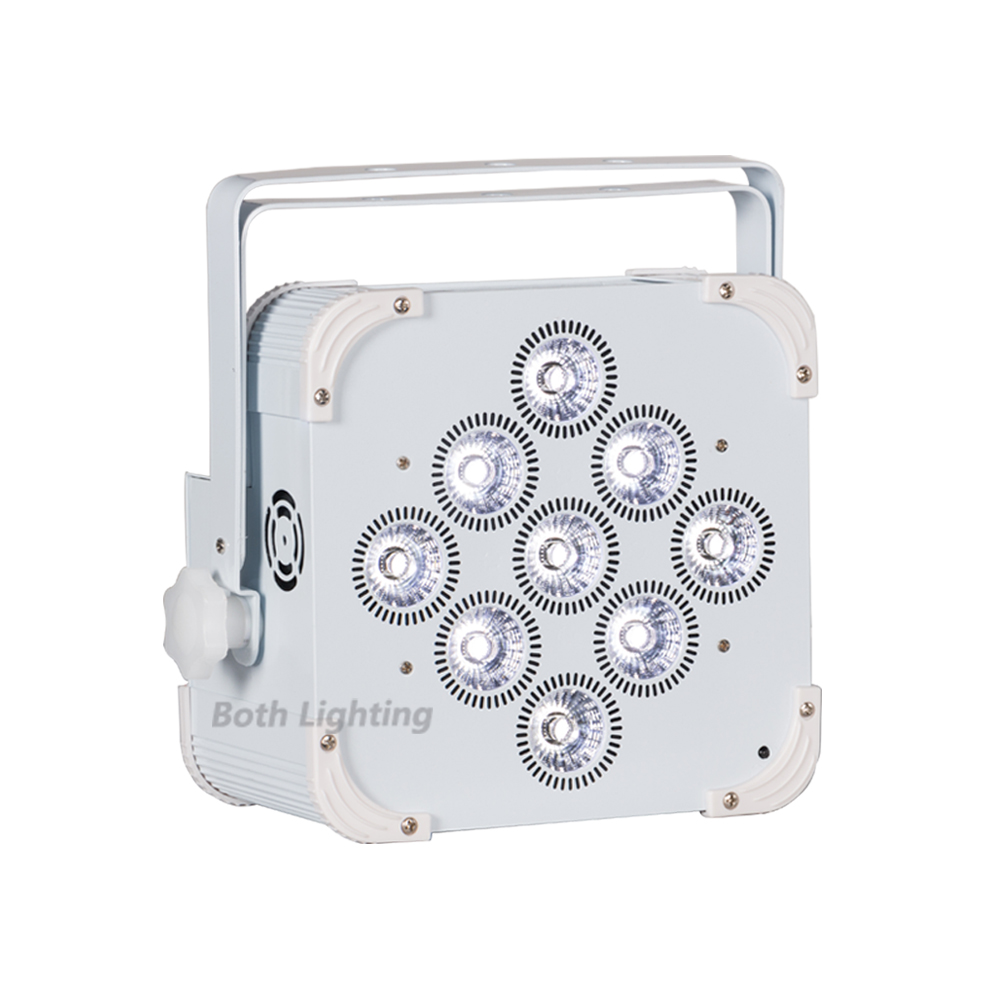 10pcs 9x18w RGBWAUV Flat LED Par Light 6in1 Battery Powered Wireless DMX Uplights For Wedding