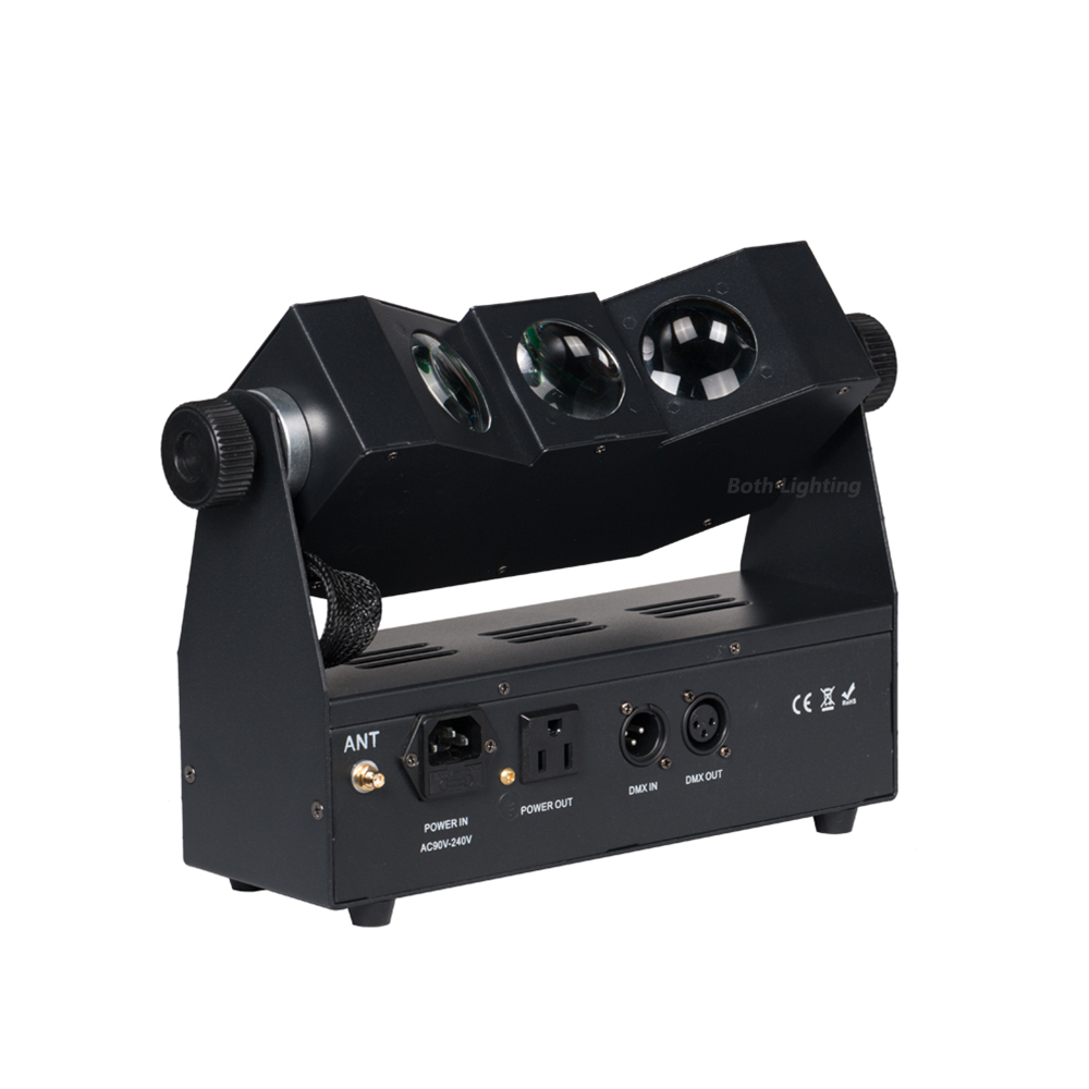 8pcs Carton pack Wireless DMX Rgba tri beam wash light 3x10w Battery powered LED Uplights Wireless DMX wash light