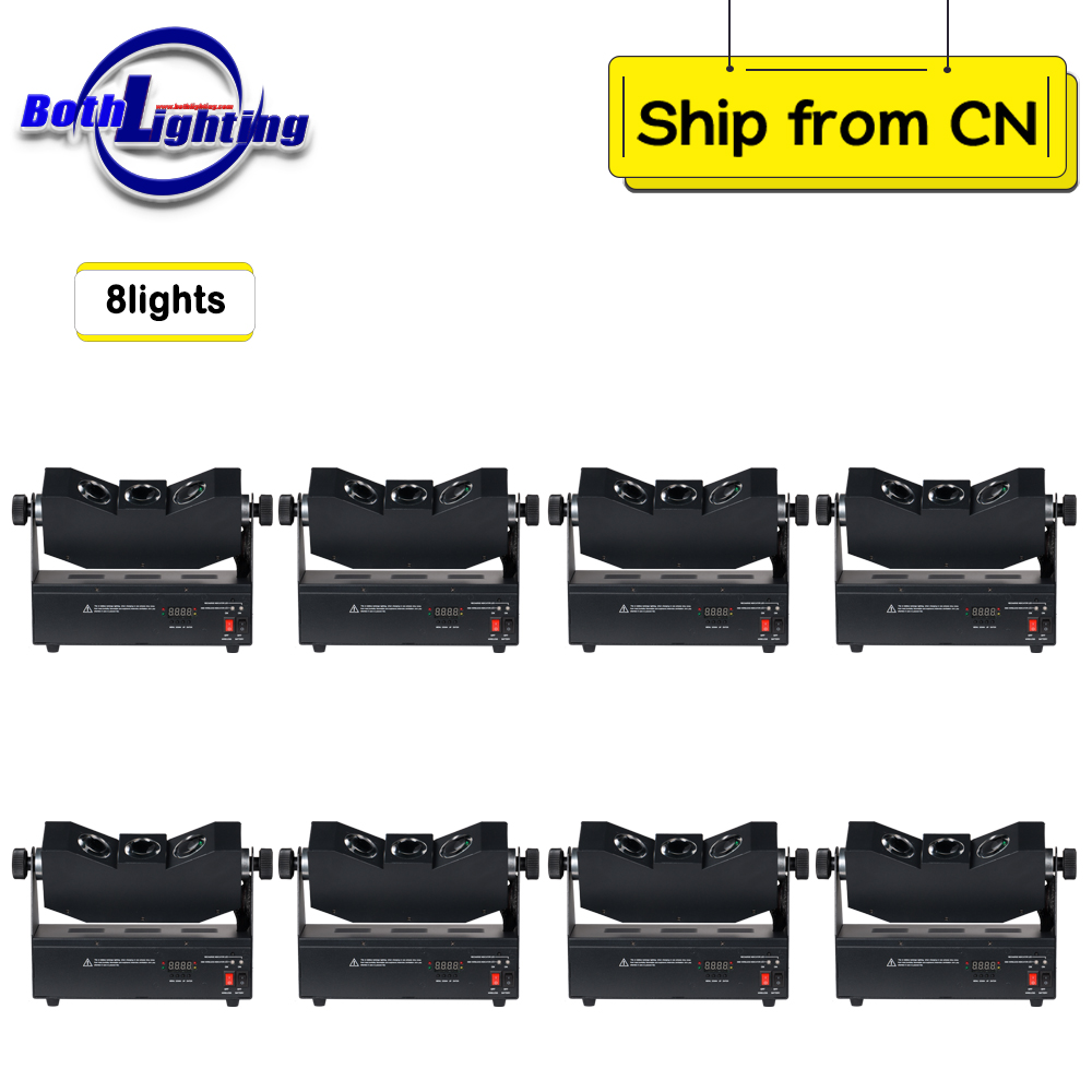 8pcs Carton pack Wireless DMX Rgba tri beam wash light 3x10w Battery powered LED Uplights Wireless DMX wash light