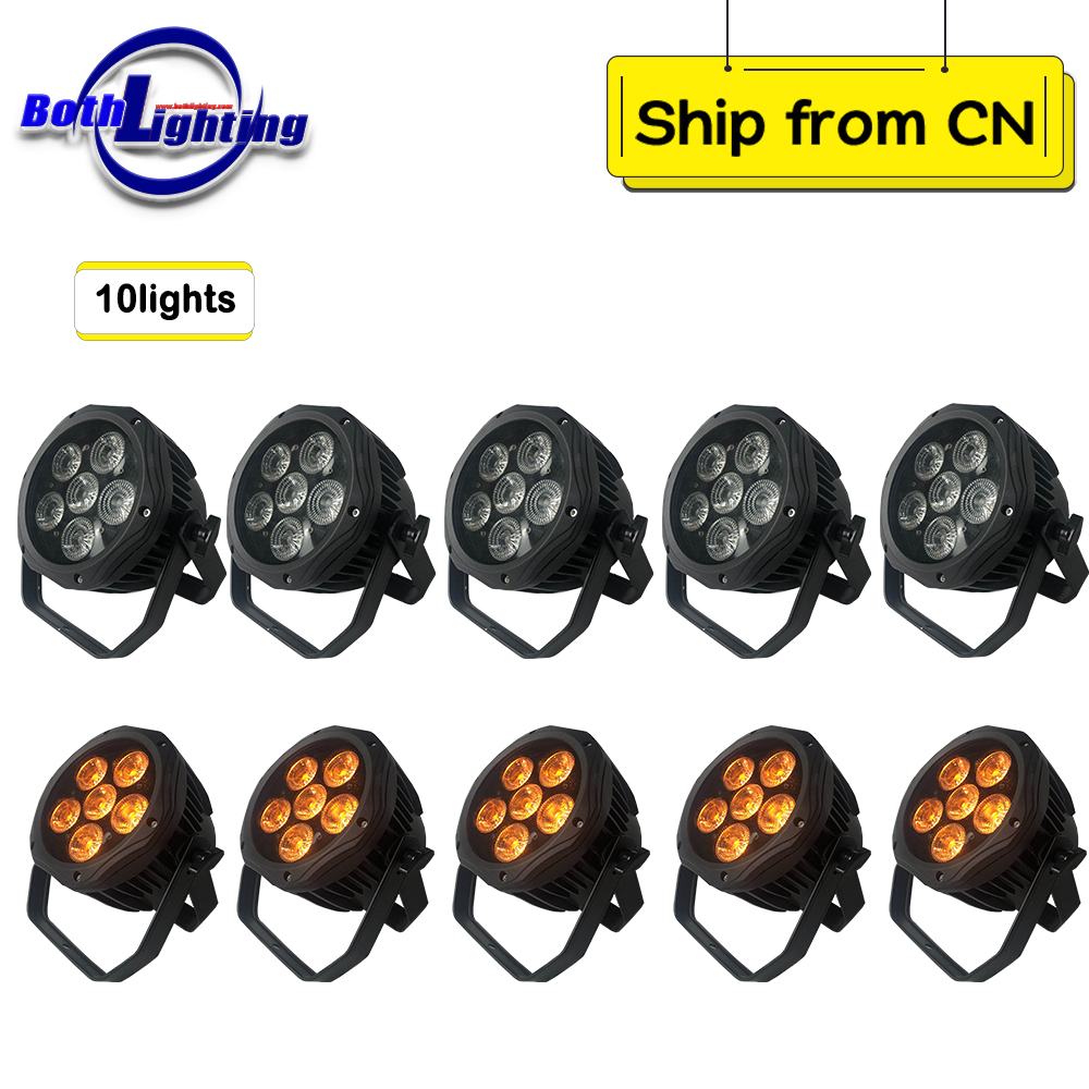 10pcs IP65 battery par 6x18W RGBWAUV 6in1 LED Battery Powered Wireless DMX uplighter for DJ Wedding Stage