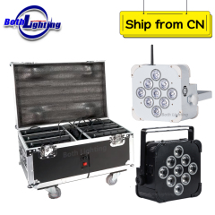 6pcs with case 9x18W RGBWA UV Wireless DMX Uplighting Battery Operated Wifi&IRC Remote Control DJ LED Par Can Wash Light Disco Wedding Uplights