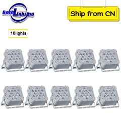 10pcs battery led par can 12x18w wireless led uplights RGBWA UV wireless battery powered led flat par Up Light