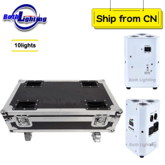 10pcs with case wedge uplighting wireless uplights 3x18w 6in1 rgbwa+uv battery operated mini led uplight with IRC remote control