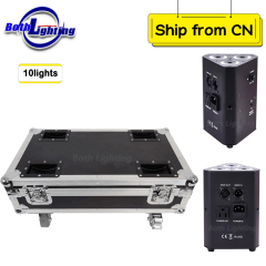 10pcs with case wedge uplighting wireless uplights 3x18w 6in1 rgbwa+uv battery operated mini led uplight with IRC remote control