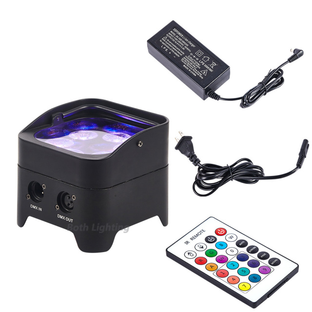 10pcs with case s6 mini DJ uplight LED 6x18w rgbwuv 6in1 DMX IR Wifi Wireless Wedding Battery Powered Uplight