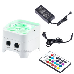 8PCS Battery powered Mini 6*18w Wireless Dmx Disco Wedding Led Par Can Wedding Uplight (Remote+Carry bag)
