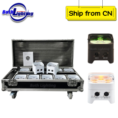 10pcs with case s6 mini DJ uplight LED 6x18w rgbwuv 6in1 DMX IR Wifi Wireless Wedding Battery Powered Uplight