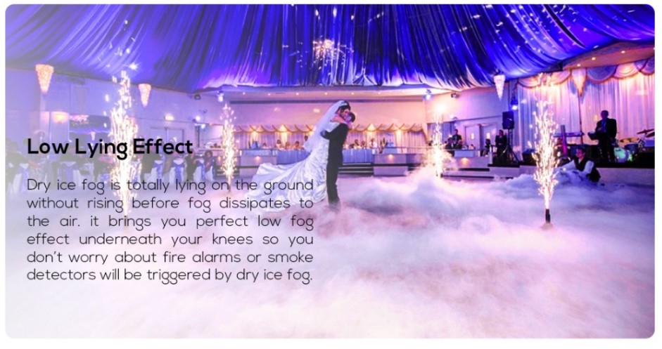 Oukaning Dry Ice Machine Low Fog Machine DJ Stage Effect for Wedding Party  Show Bar 3500W 