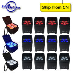 12pcs with 3 bags Smart Dj S6 Wireless DMX Battery Uplighting 6x18w RGBWA uv 6in1 LED Uplight Par Light for Wedding DJ