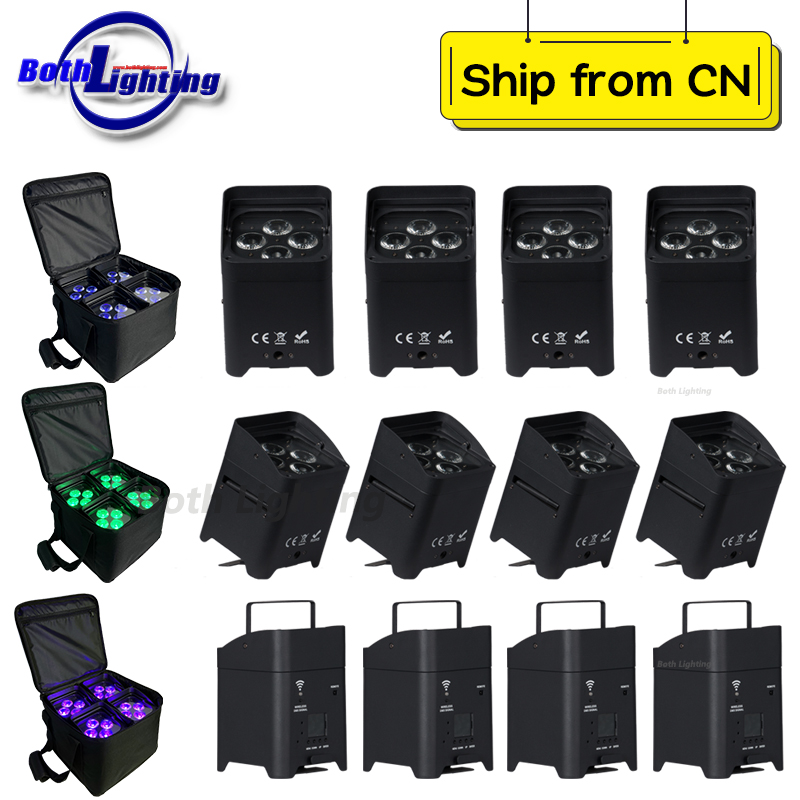 12pcs with 3 bags Smart DJ S4 Freedom Akku Uplighting 4x18w RGBWA UV 6in1 Wireless dmx Battery Uplight Wedding Djs Club Par