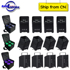 12pcs with 3 bags Smart DJ S4 Freedom Akku Uplighting 4x18w RGBWA UV 6in1 Wireless dmx Battery Uplight Wedding Djs Club Par