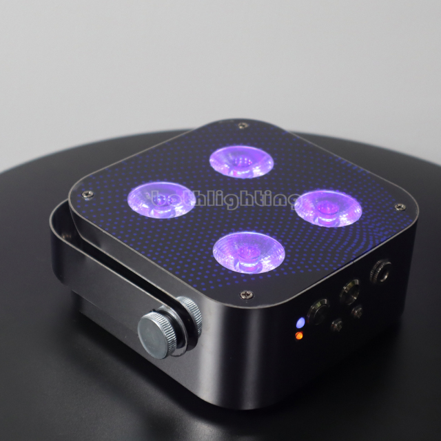 8pcs with 2bags 4x12w LEDs Uplighting Mini Spot Lights Wireless Dmx Battery Par Light with RF remote