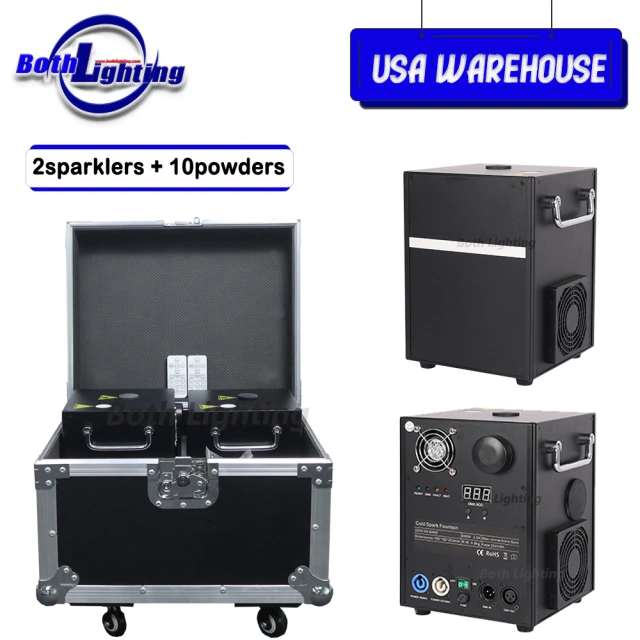 USA Warehouse 2pcs with a case 650w Cold Sparkular Machine Wedding Dj Eeffect DMX Stage Sparklers Fireworks with Remote control