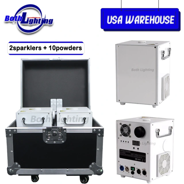 USA Warehouse 2pcs with a case 650w Cold Sparkular Machine Wedding Dj Eeffect DMX Stage Sparklers Fireworks with Remote control