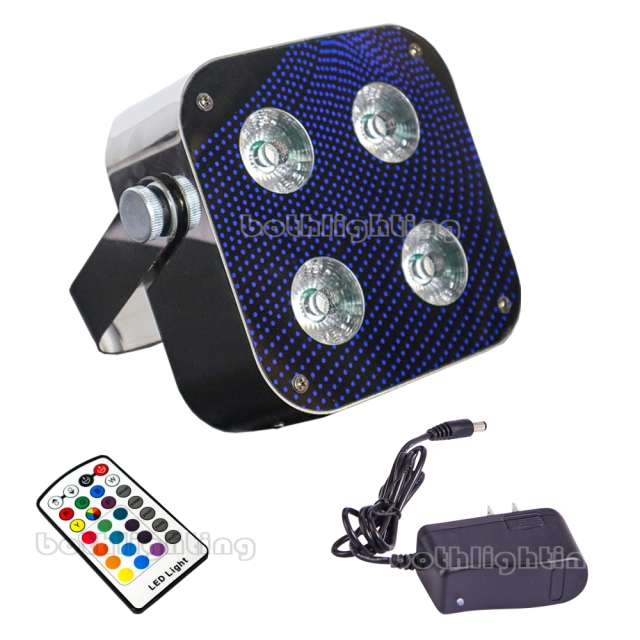 8pcs with 2bags 4x12w LEDs Uplighting Mini Spot Lights Wireless Dmx Battery Par Light with RF remote