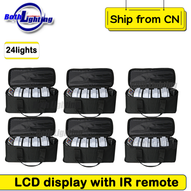 8pcs with 2bags Battery Operated Dj Freedom 4x12w IR4 Wireless LED Uplighting Wedding