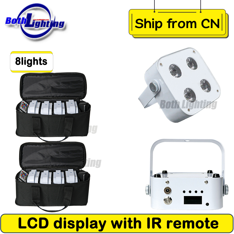 8pcs with 2bags Battery Operated Dj Freedom 4x12w IR4 Wireless LED Uplighting Wedding