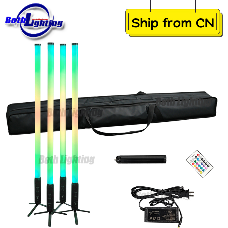 4pcs with a bag Wireless Battery Both Tube 360 Degree Led Pixel Dj Light Pixel Dj Full Color Wireless tube DMX IR