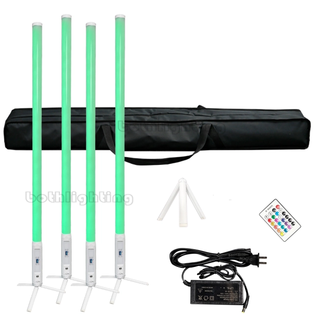 4pcs with a bag Wireless Battery Pixel Tube 360 Degree Led Titan Tube Dj Light Full Color Wireless DMX IR