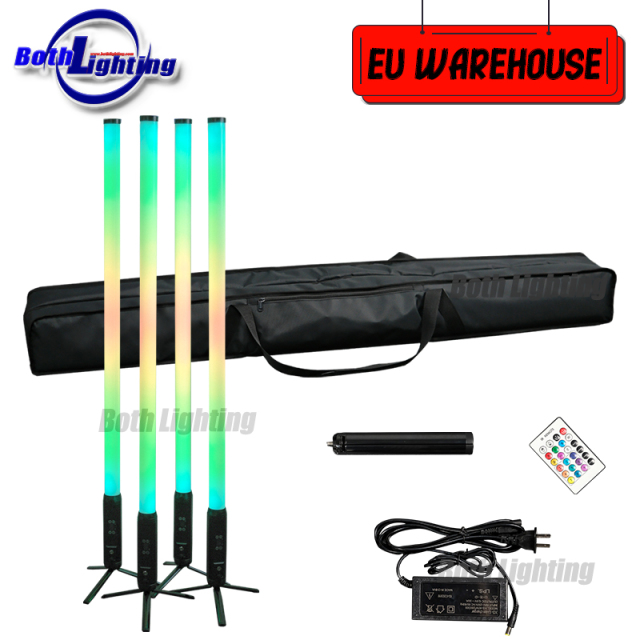 4pcs with a bag Wireless Battery Both Tube 360 Degree Led Tube Dj Light Pixel Dj Full Color Wireless Titan DMX IR