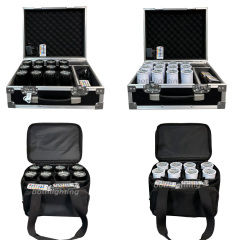 8pcs with Bag Mini Chroma Cannons RGBAW UV 6in1 Can RF Remote Light Wireless DMX Battery 15W Battery DJ Stage Uplight