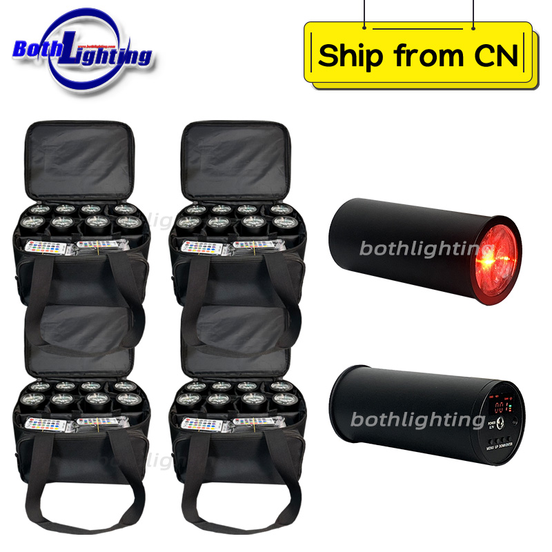 32pcs with 4Bags 1pc*15W Chroma Cannons Mini Wireless Smart DJ RGBWA UV 6in1 Can Wireless DMX Battery Powered led uplights