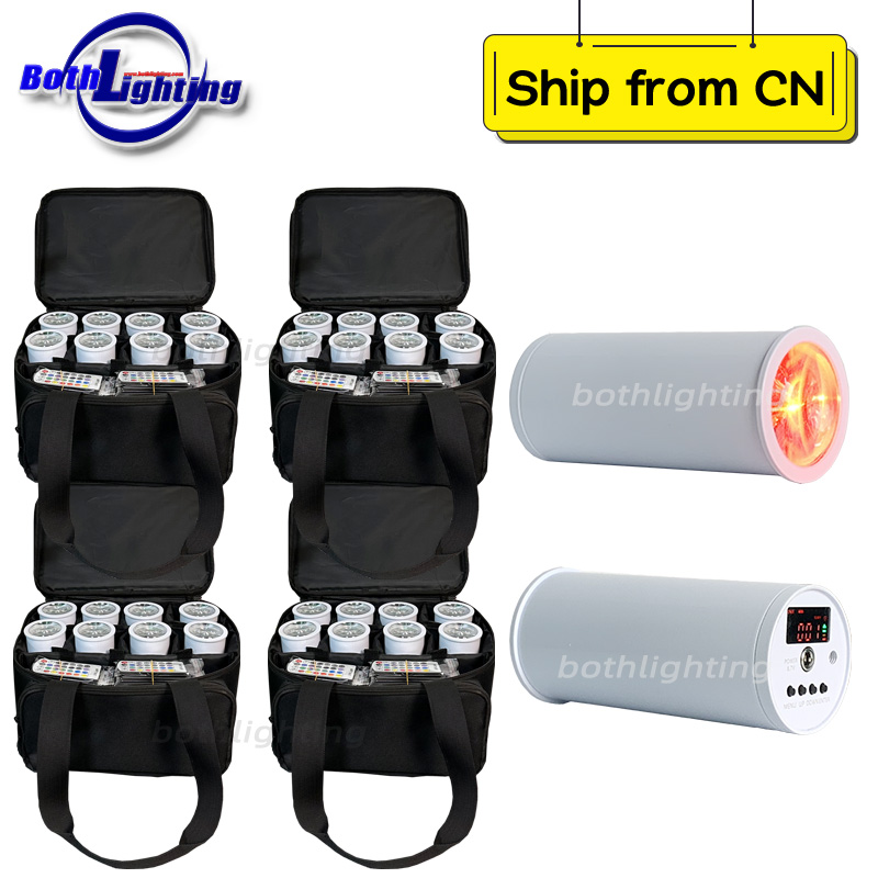32pcs with 4Bags 1pc*15W Chroma Cannons Mini Wireless Smart DJ RGBWA UV 6in1 Can Wireless DMX Battery Powered led uplights