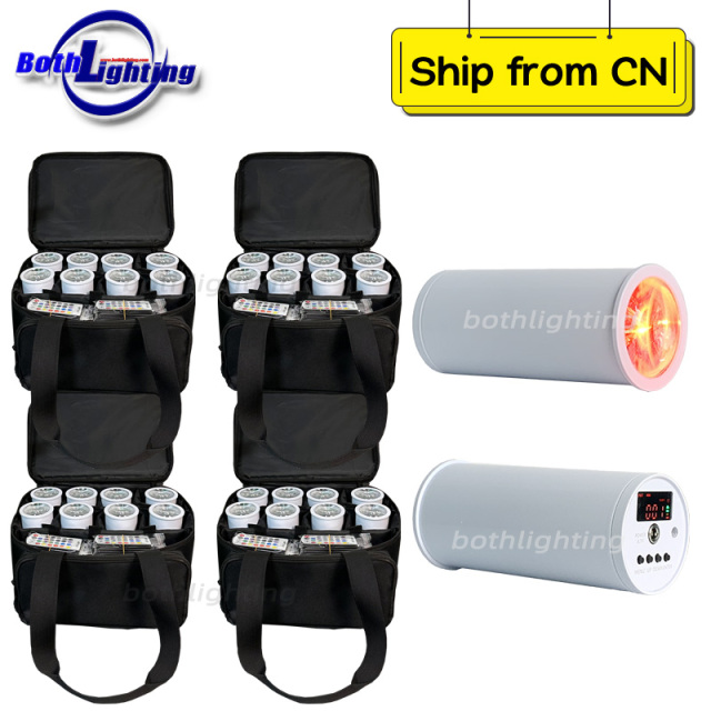 32pcs with 4Bags 1pc*15W Chroma Cannons Mini Wireless Smart DJ RGBAW UV 6in1 Can Wireless DMX Battery Powered led uplights
