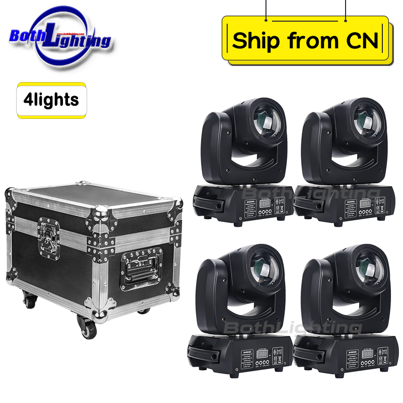 4unit with case 100W Mini Beam Moving Head Light 18 prism rainbow effect Mover Head Light Wedding DJ Party