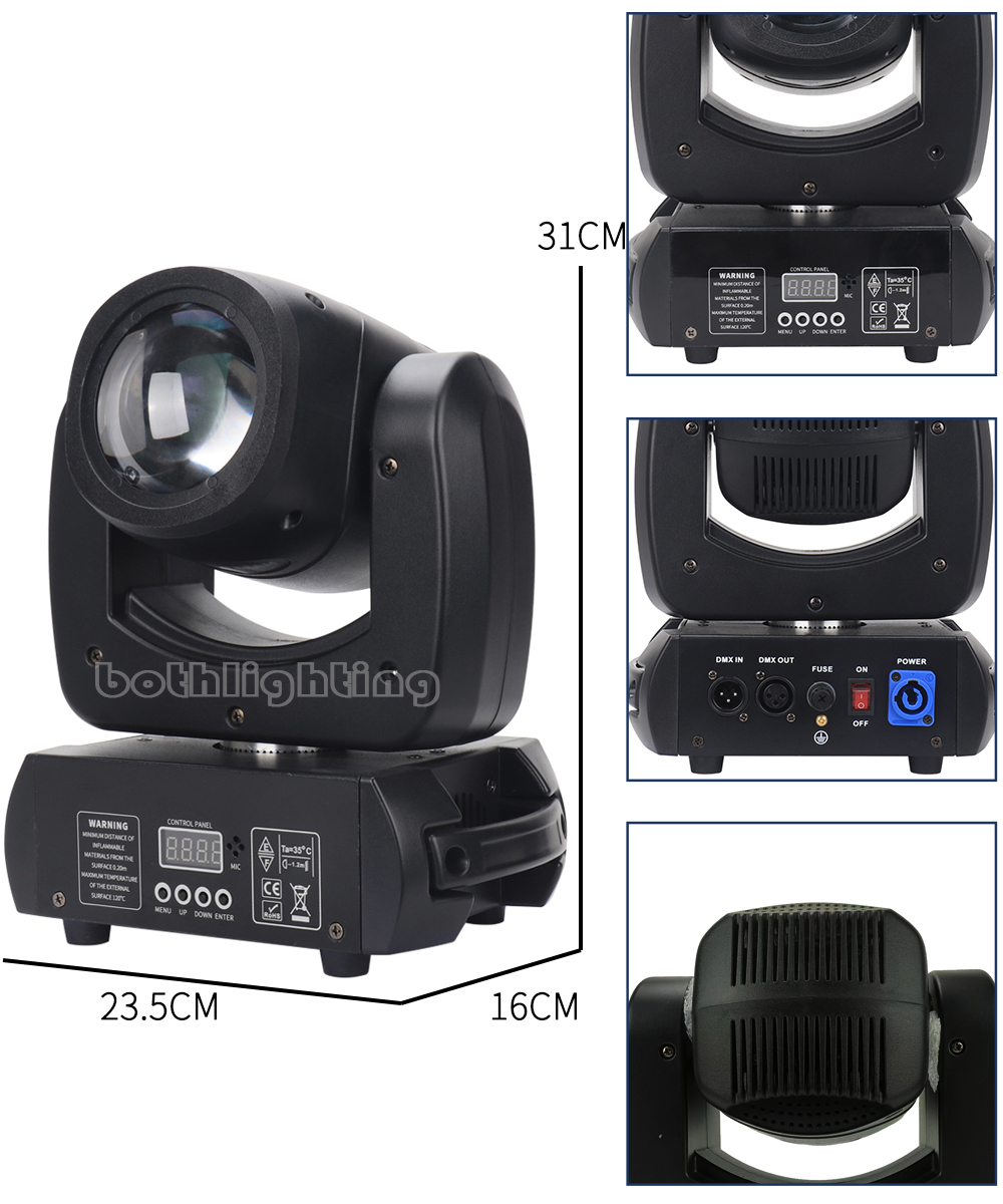 2unit 100W Mini Beam Moving Head Light 18 prism DMX512 LED Mover Head Light Wedding DJ Club